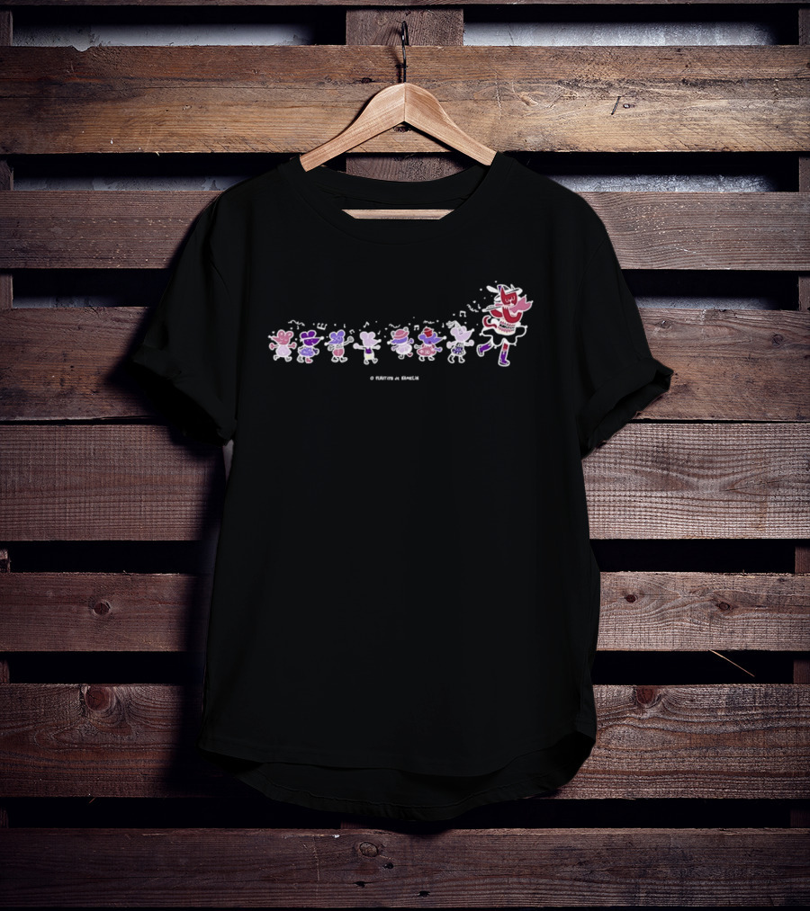 O Flautista De Hamelin Pied Piper Fairy Tale Mouse Parade T-Shirt