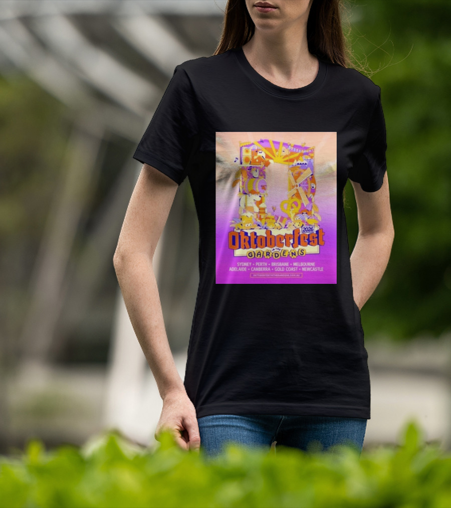 Oktoberfest In The Gardens 2026 Australian Tour Sydney Perth Brisbane Melbourne Adelaide Canberra Gold Coast Newcastle T-Shirt
