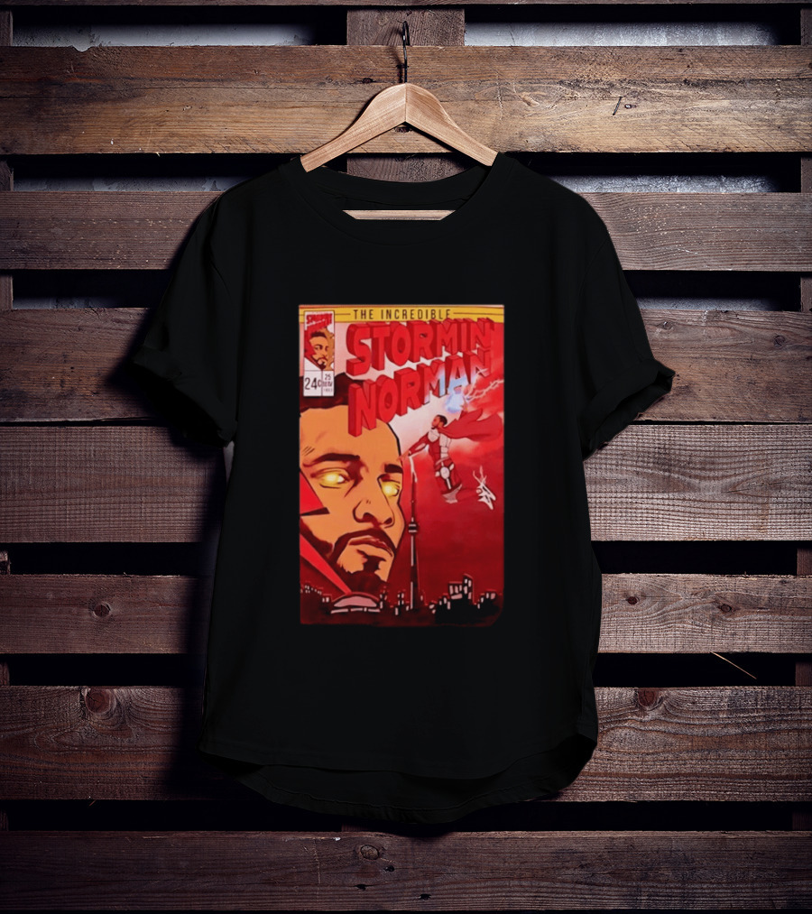 The Incredible Stormin Norman Comic Book Flying Superhero Cityscape 25 Cent Issue 24 T-Shirt
