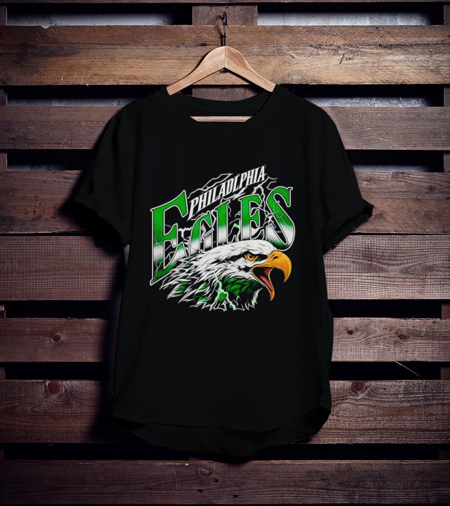 Philadelphia Eagles Lightning Eagle Green T-Shirt