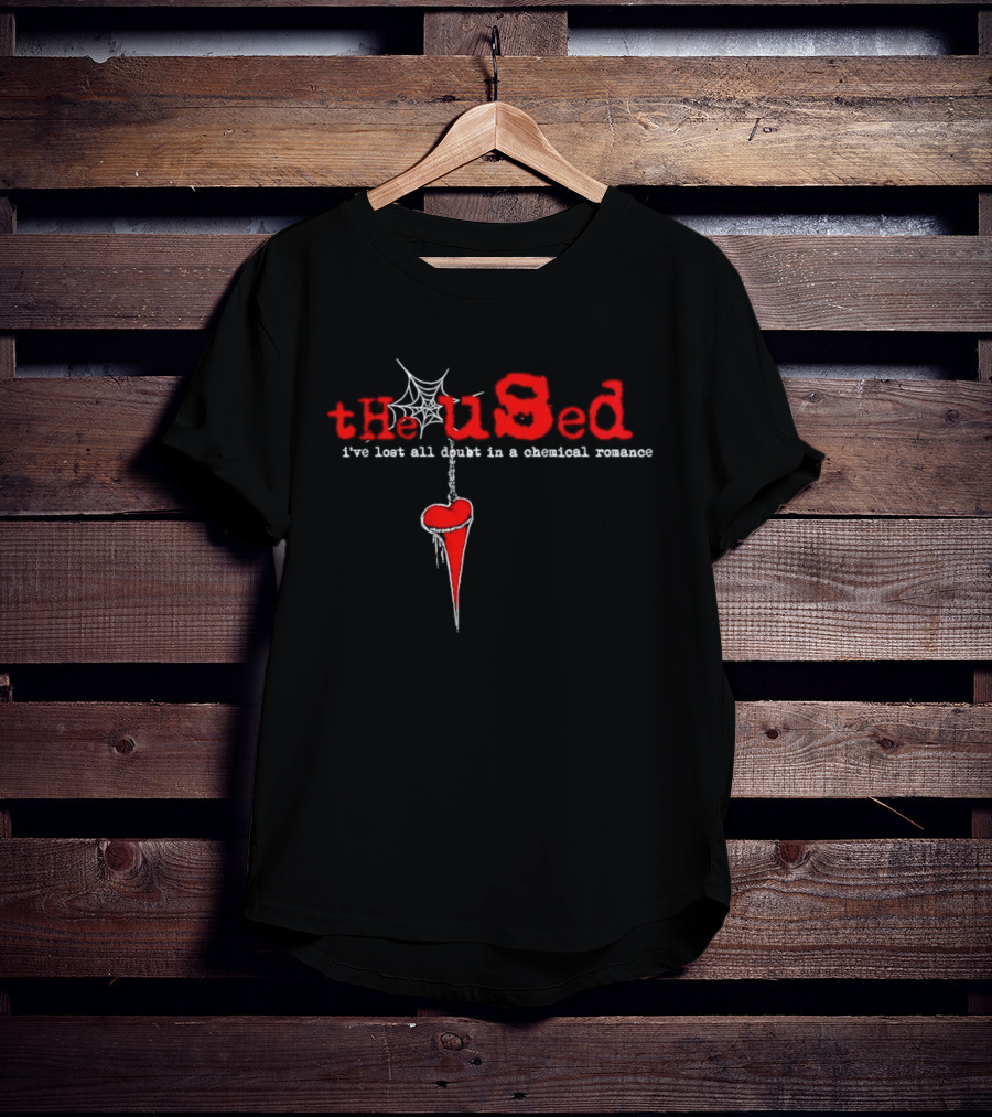 The Used I've Lost All Doubt In A Chemical Romance Heart And Spider Web T-Shirt