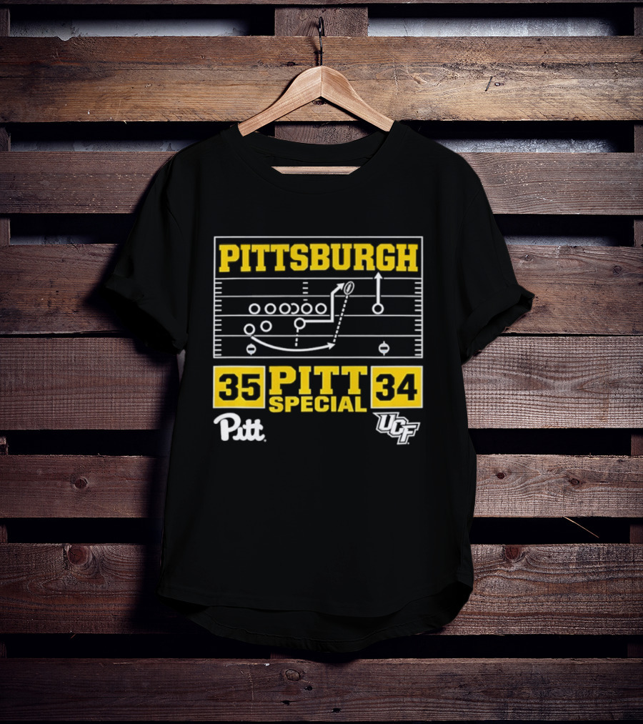 Pittsburgh Pitt Special 35 34 Victory Football Play Diagram Vs UCF T-Shirt