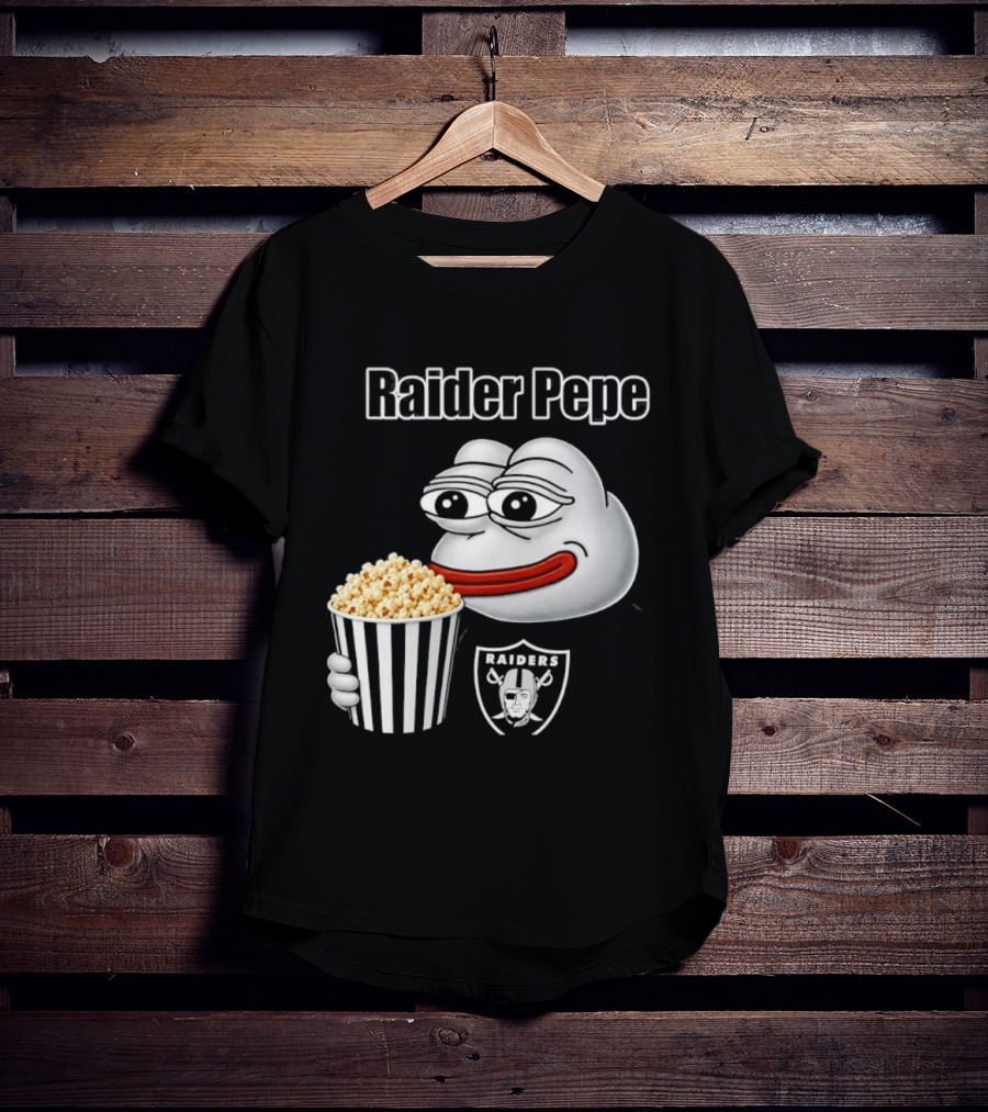 Las Vegas Raiders Raider Pepe Popcorn Meme T-Shirt