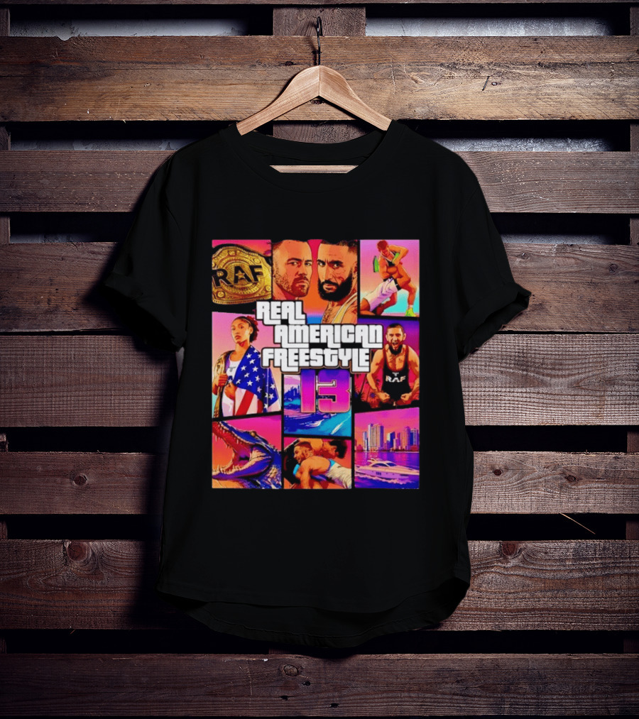 Real American Freestyle 13 Wrestling RAF Alligator Miami Scene T-Shirt