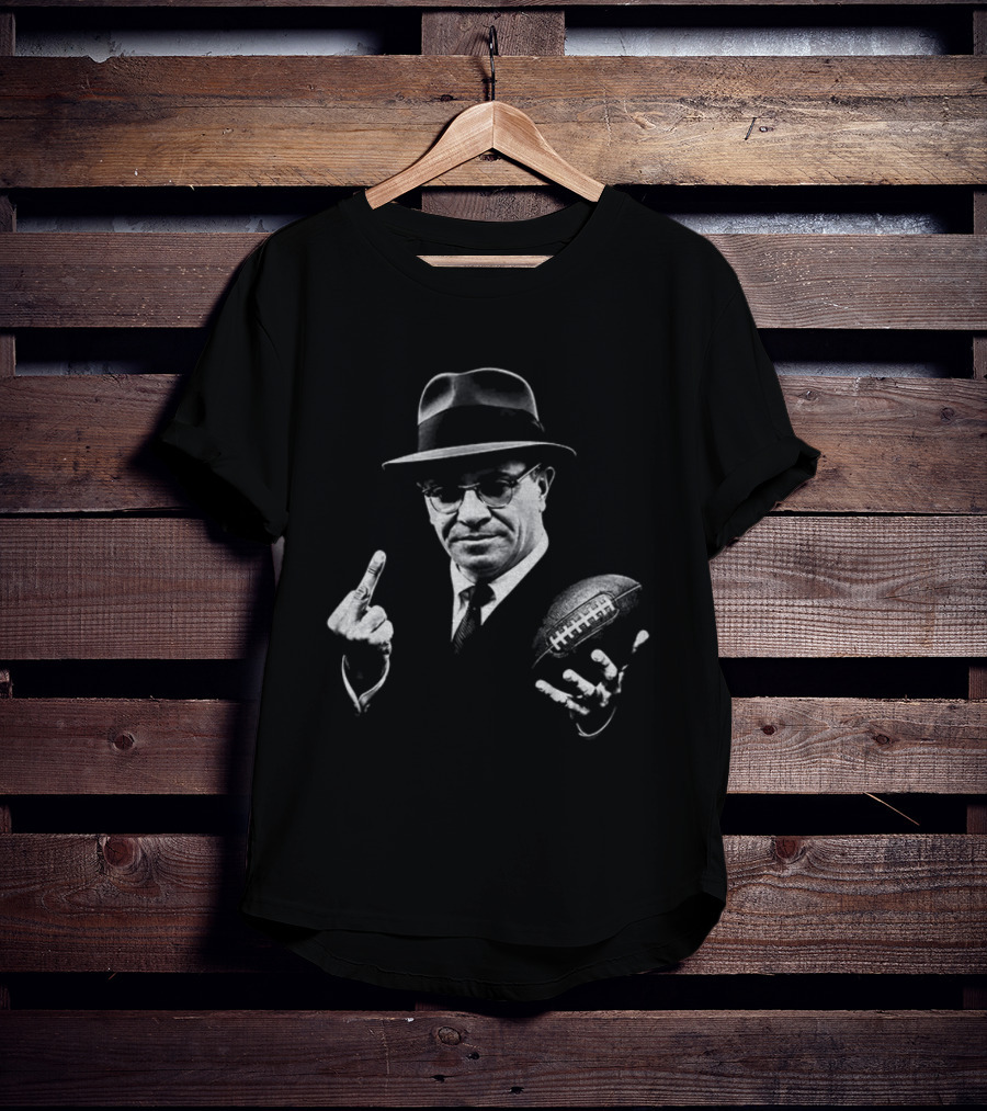 Vince Lombardi Football Gesture Iconic Middle Finger T-Shirt