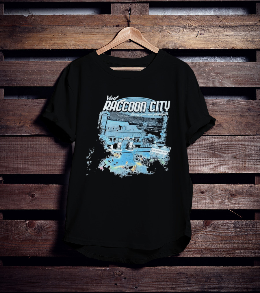 Visit Raccoon City Bring Your Own Flashlight RPD Entrance Postcard T-Shirt