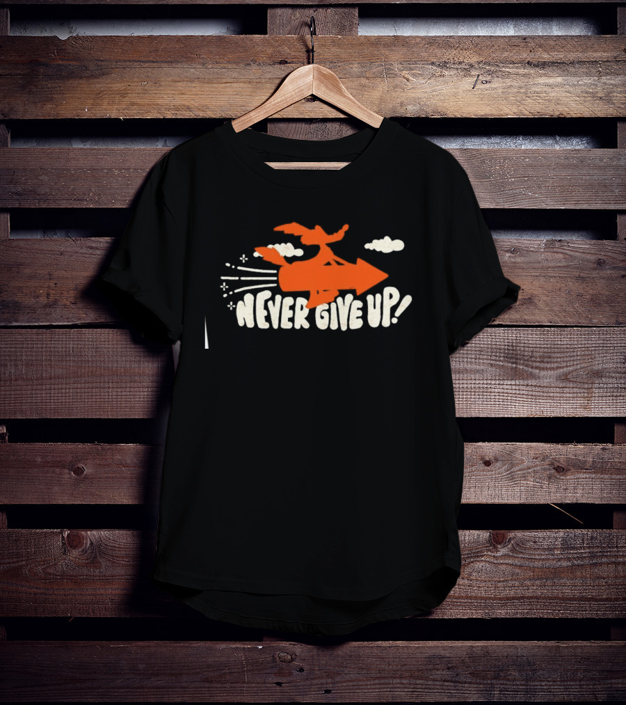 Wile E Coyote Never Give Up Looney Tunes Rocket Humor T-Shirt