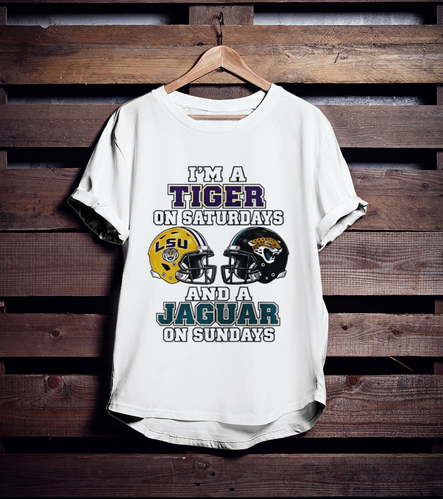 LSU Tigers Saturday Spirit Jacksonville Jaguars Sunday Fandom T-Shirt