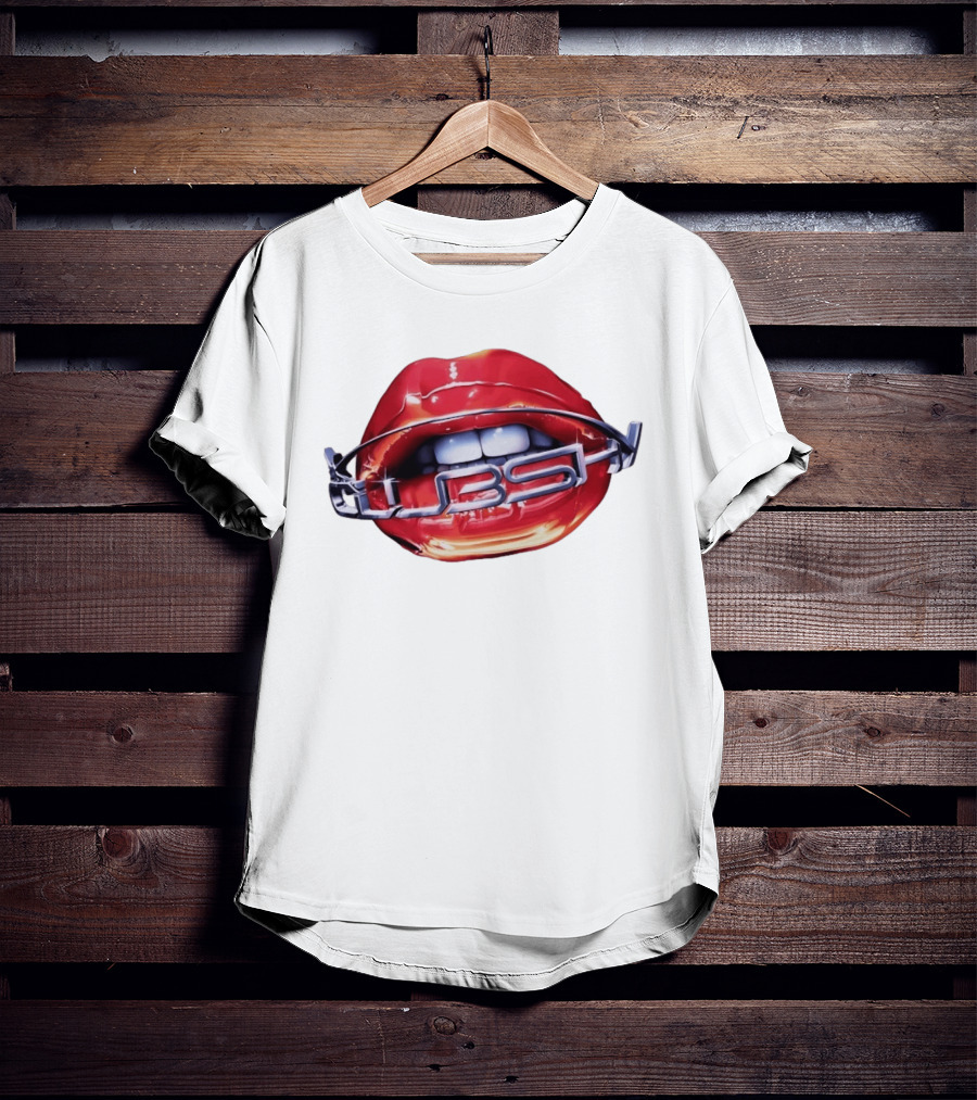 Chicago Cubs Lips Y2K MLB Baseball Chrome Letters T-Shirt