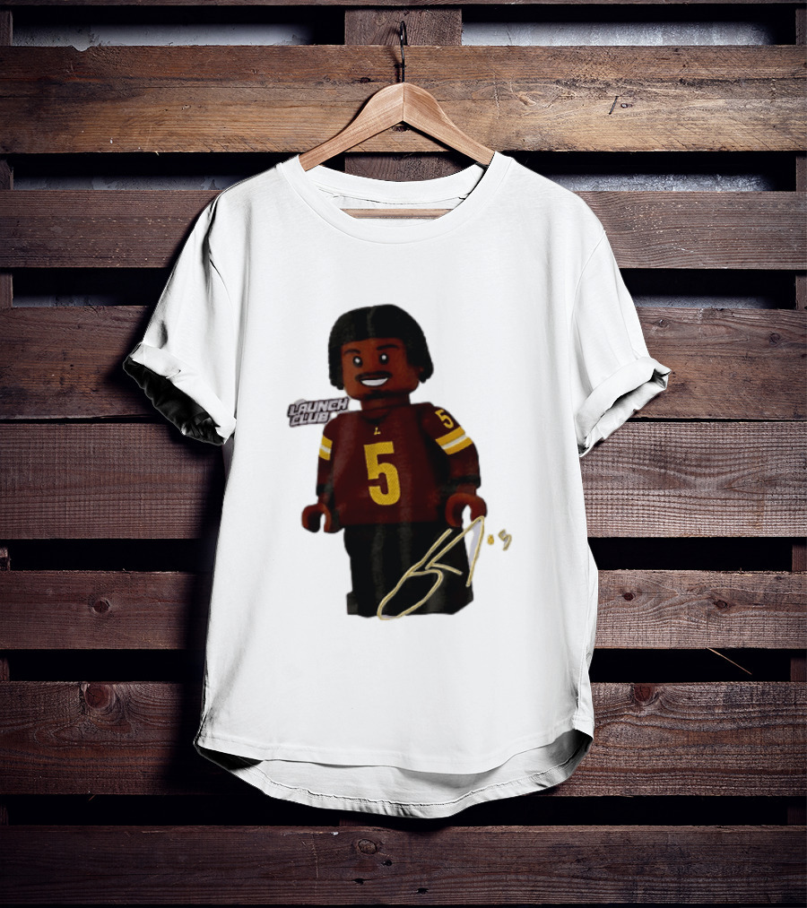 Washington Commanders Quarterback Jayden Daniels Launch Club Number 5 T-Shirt
