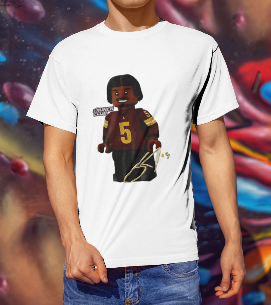 Washington Commanders Quarterback Jayden Daniels Launch Club Number 5 T-Shirt