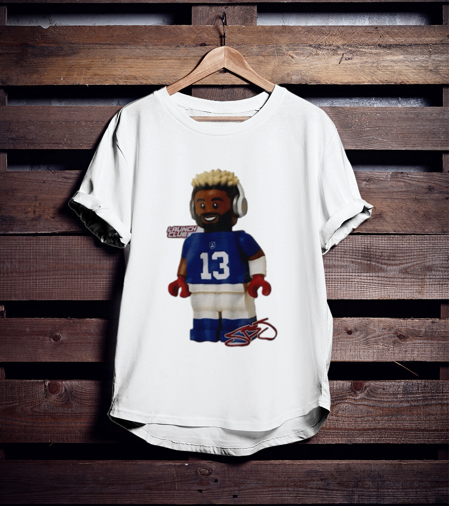 New York Giants Odell Beckham Jr. 13 Lego Figure Launch Club T-Shirt