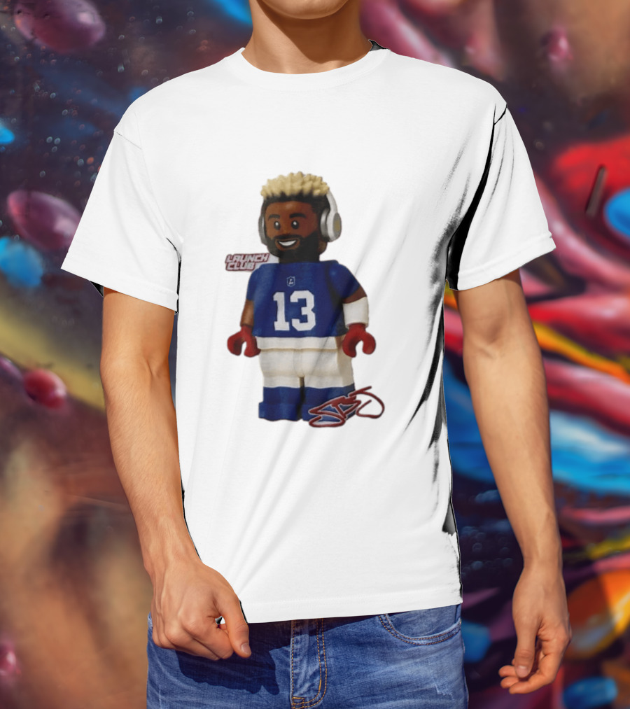 New York Giants Odell Beckham Jr. 13 Lego Figure Launch Club T-Shirt