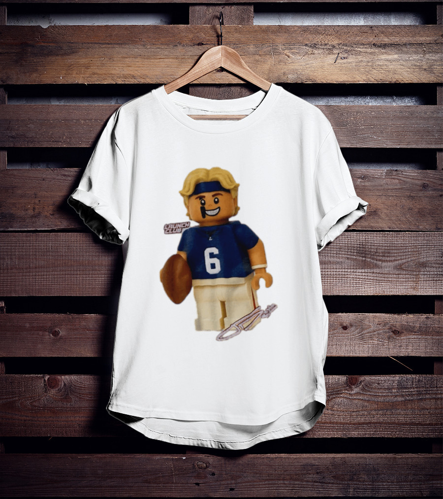 New York Giants Quarterback Jaxson Dart Lego Launch Club 6 Football Cartoon T-Shirt