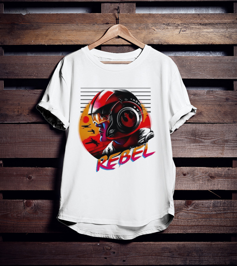 Star Wars Rebel Pilot Helmet Sunset Sci Fi Rebel T-Shirt