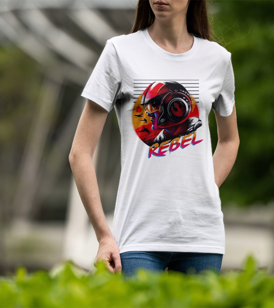 Star Wars Rebel Pilot Helmet Sunset Sci Fi Rebel T-Shirt
