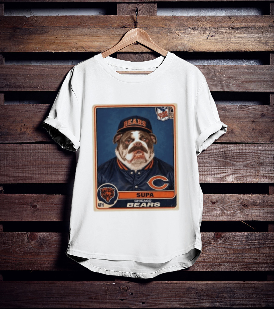 Supa Chicago Bears Football Trading Card Bulldog ATH T-Shirt