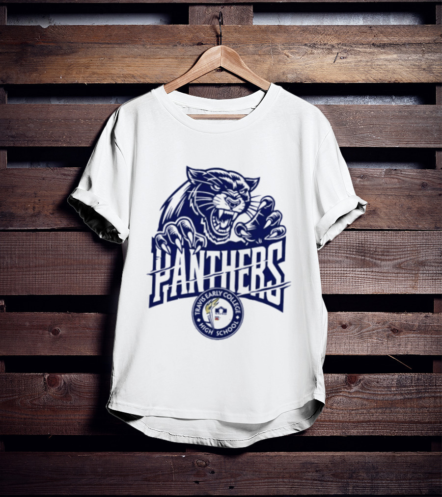 Travis Early College High School Panthers Roaring Panther Paw Claw T-Shirt