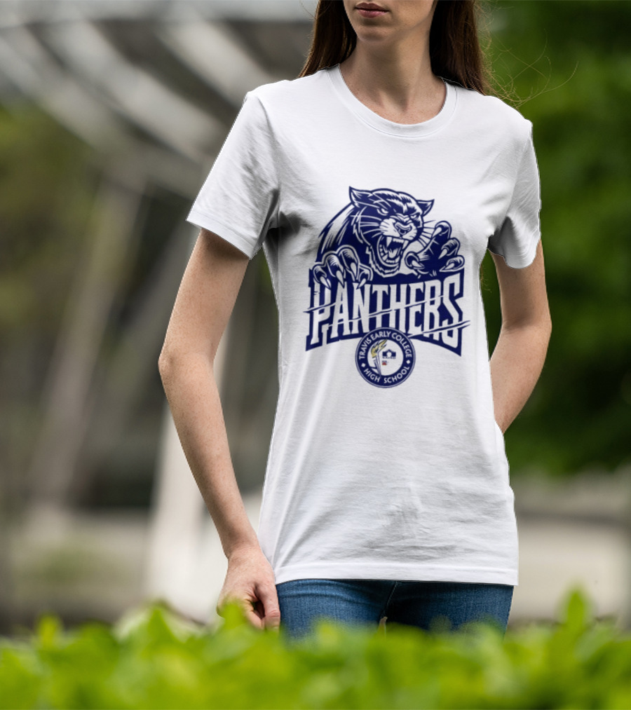 Travis Early College High School Panthers Roaring Panther Paw Claw T-Shirt