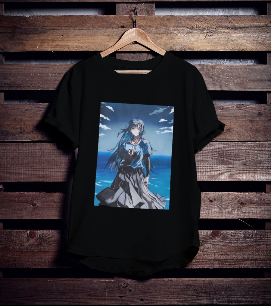 Anime Girl Japan National Football Team JFA Samurai Ocean Scene T-Shirt
