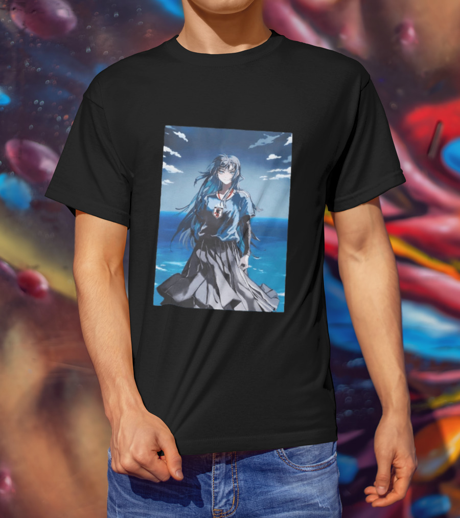 Anime Girl Japan National Football Team JFA Samurai Ocean Scene T-Shirt