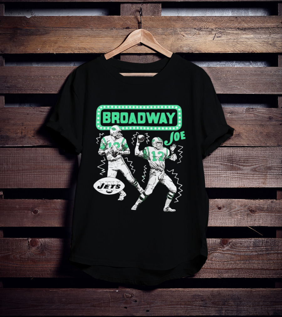 Broadway Joe Namath Jets 12 Legend Retro Football T-Shirt