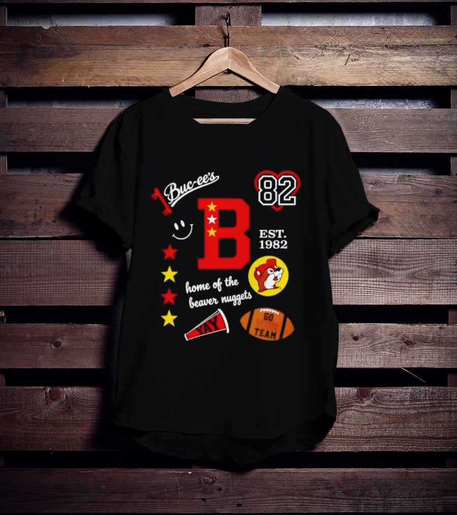 Buc Ee's 82 Est 1982 Home Of The Beaver Nuggets Football Tour T-Shirt