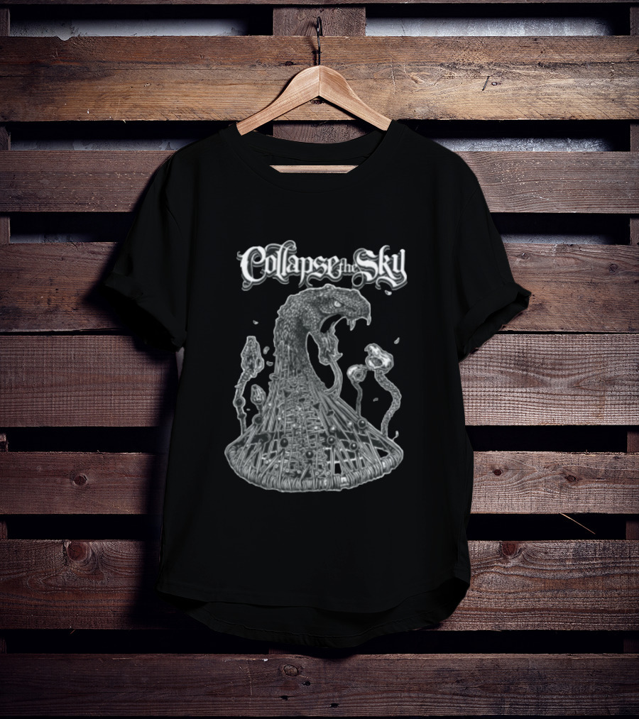 Collapse The Sky Monstrous Serpent Cage Skulls Line T-Shirt