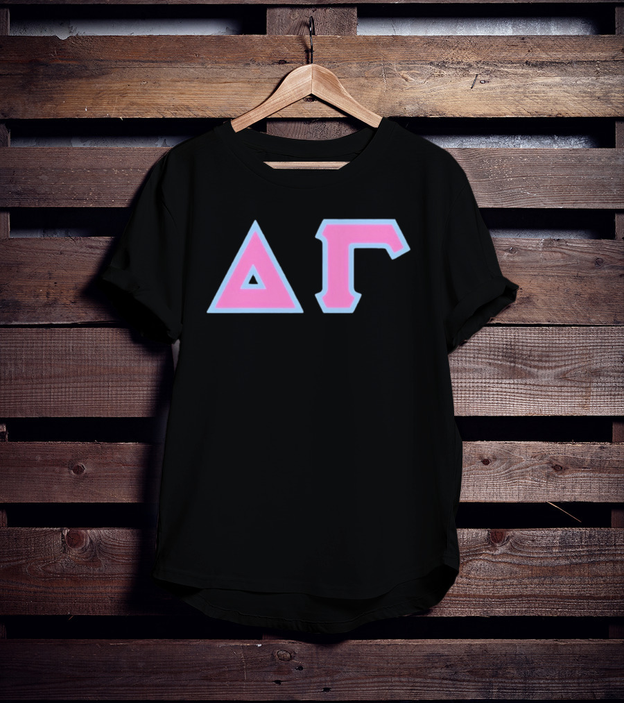 Delta Gamma Sorority Greek Letters Pink And Blue T-Shirt