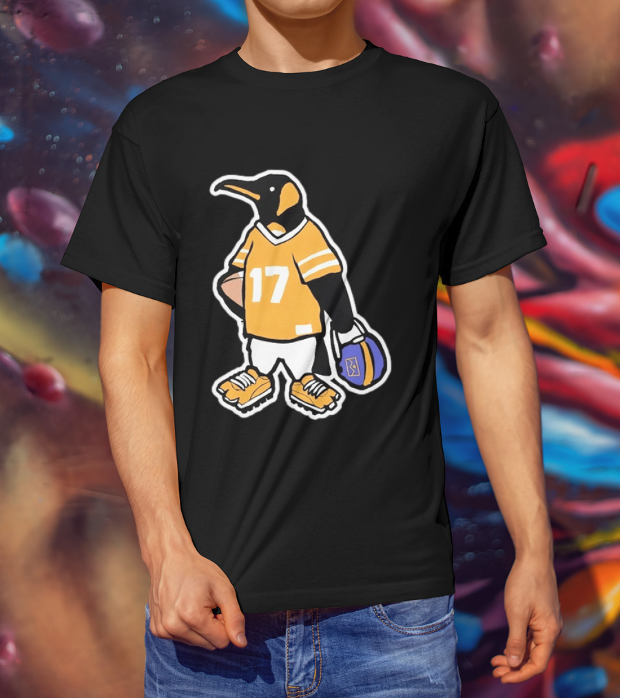 DNVR Number 17 Penguin In Denver Football Gear T-Shirt
