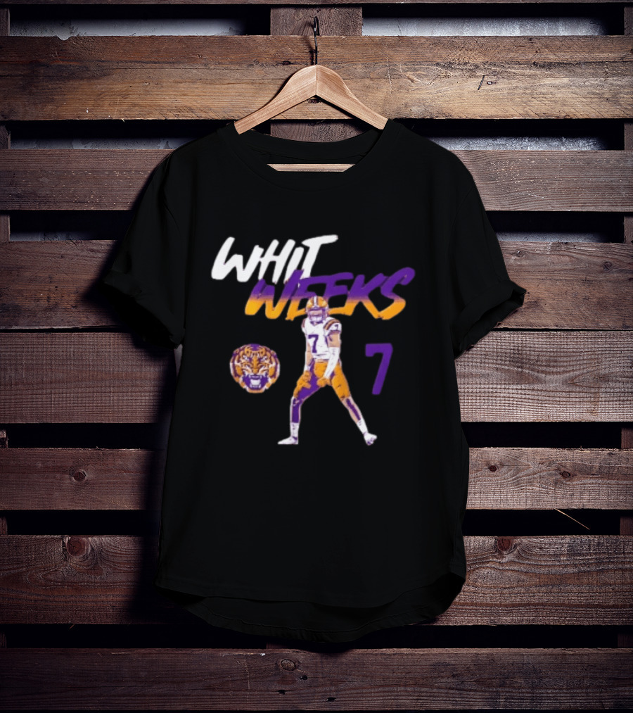 LSU Tigers Football Whit Weeks 7 Player Pose Tiger T-Shirt
