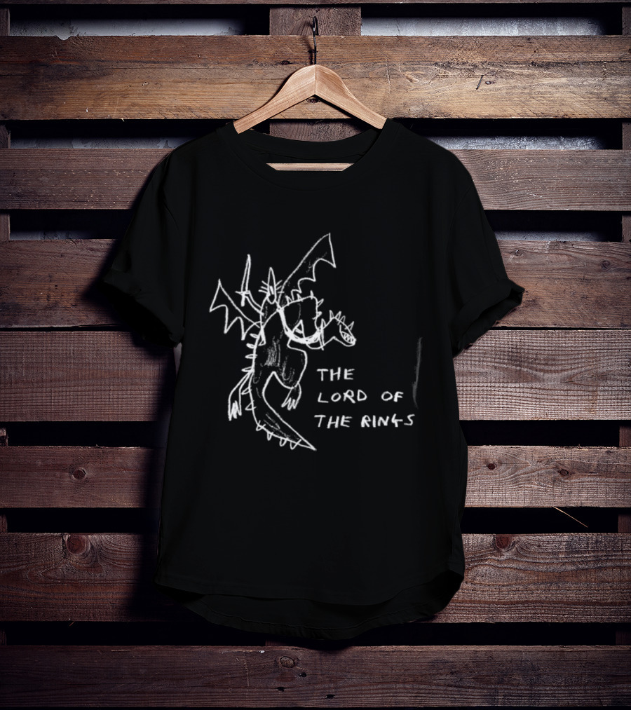 The Lord Of The Rings Dragon Fantasy Tolkien Drawing T-Shirt