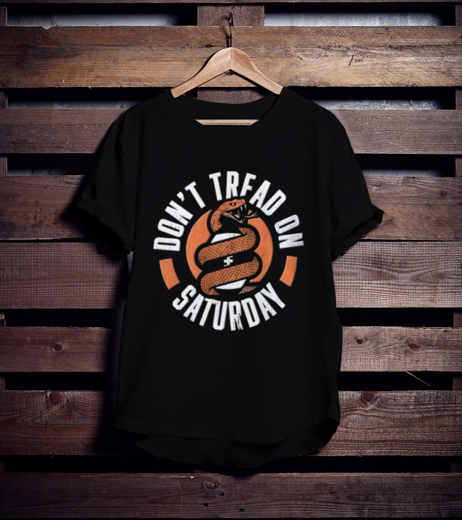 Don't Tread On Saturday Coiled Rattlesnake Orange Distressed T-Shirt