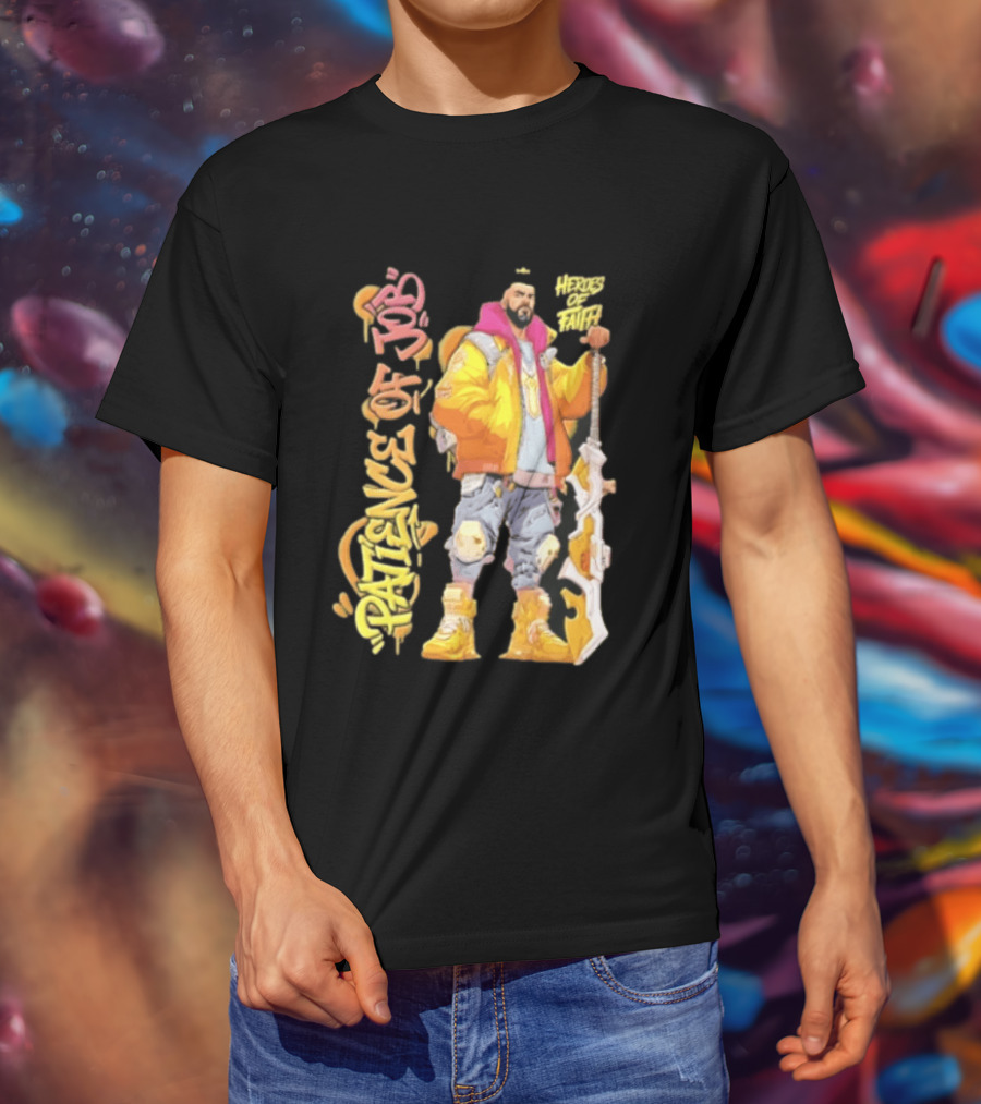 Patience Of Job Heroes Of Faith Bearded Man Sword Cartoon T-Shirt