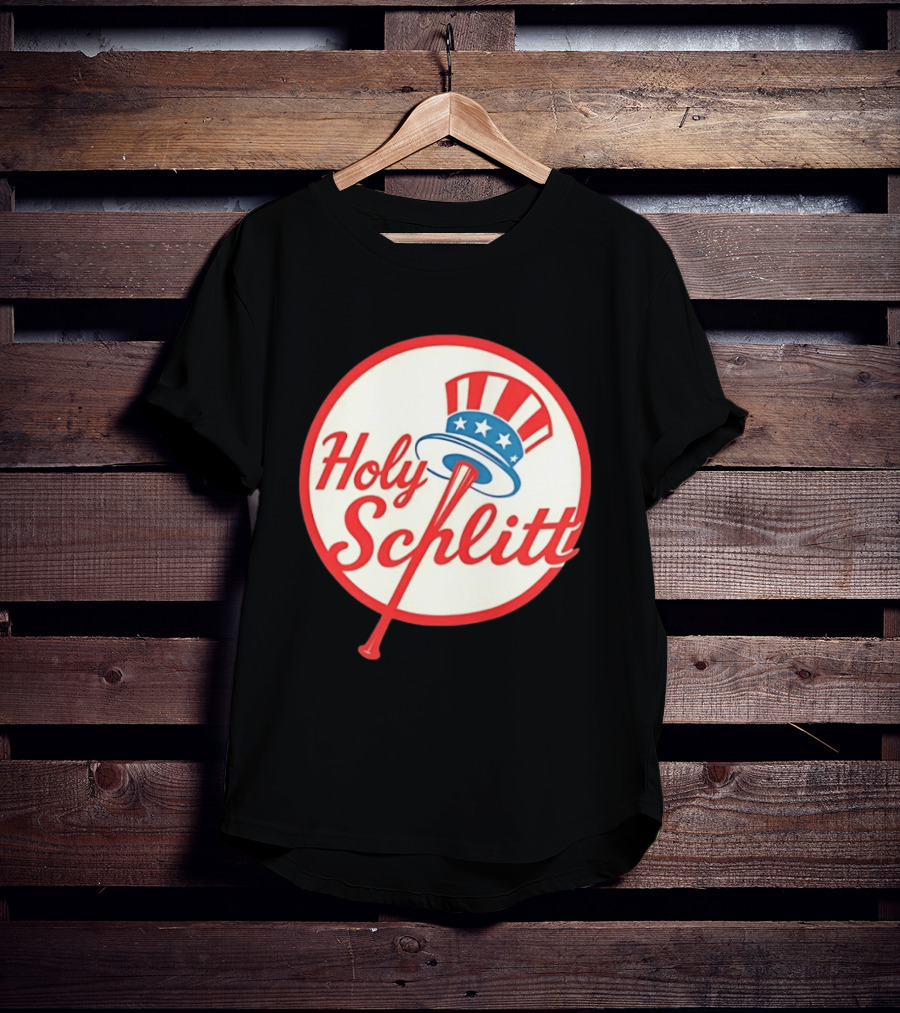 Holy Schlitt Uncle Sam Hat Patriotic Baseball T-Shirt