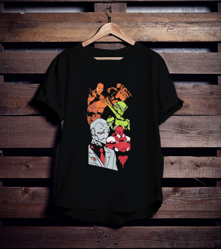 Over Characters Group Sigma Genji Reinhardt Colorful T-Shirt