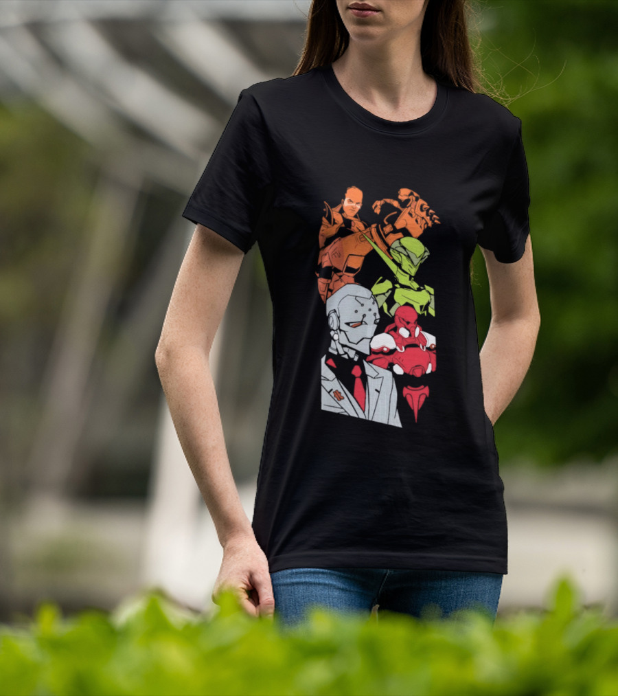 Over Characters Group Sigma Genji Reinhardt Colorful T-Shirt