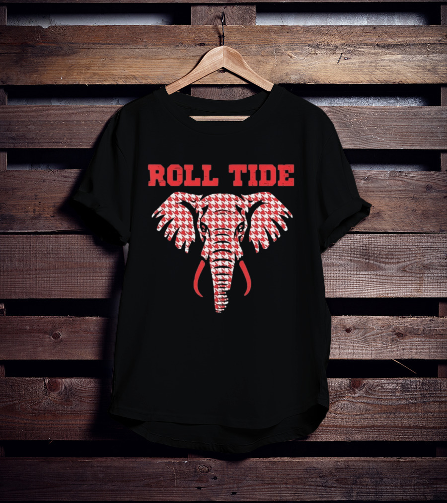 Alabama Crimson Tide Roll Tide Houndstooth Elephant T-Shirt