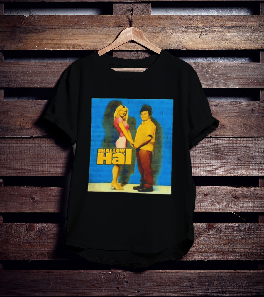 Shallow Hal Jack Black Gwyneth Paltrow Movie Blue Brick Wall T-Shirt