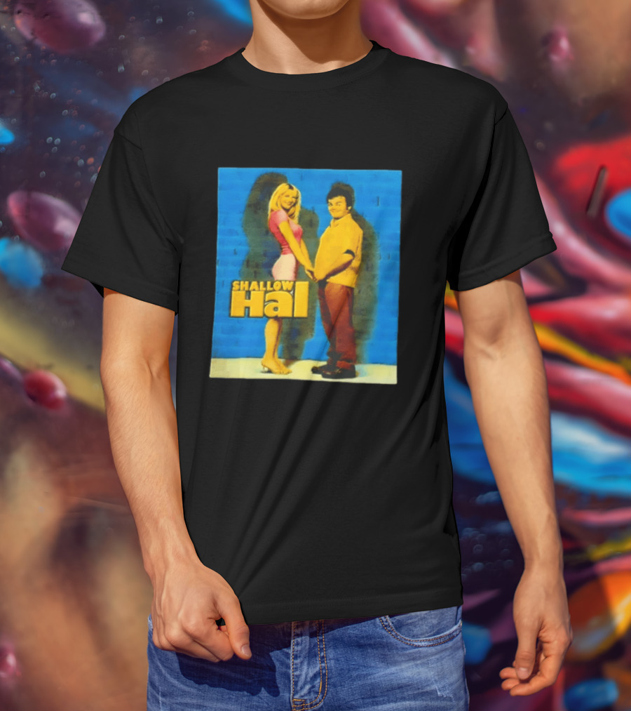 Shallow Hal Jack Black Gwyneth Paltrow Movie Blue Brick Wall T-Shirt