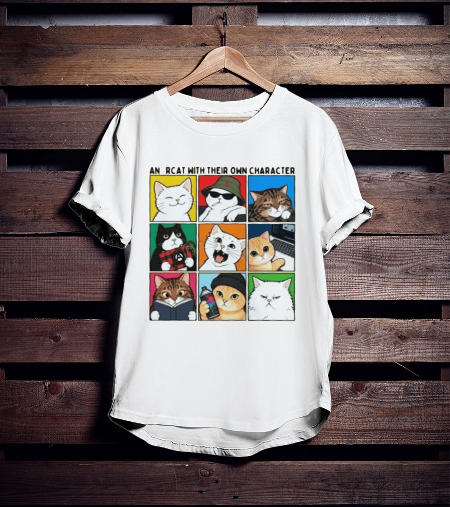 AN RCAT WITH THEIR OWN CHARACTER Cat Collage T-Shirt