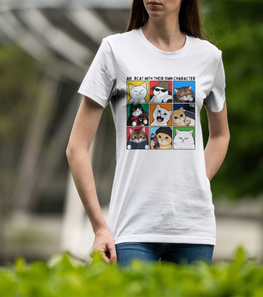 AN RCAT WITH THEIR OWN CHARACTER Cat Collage T-Shirt