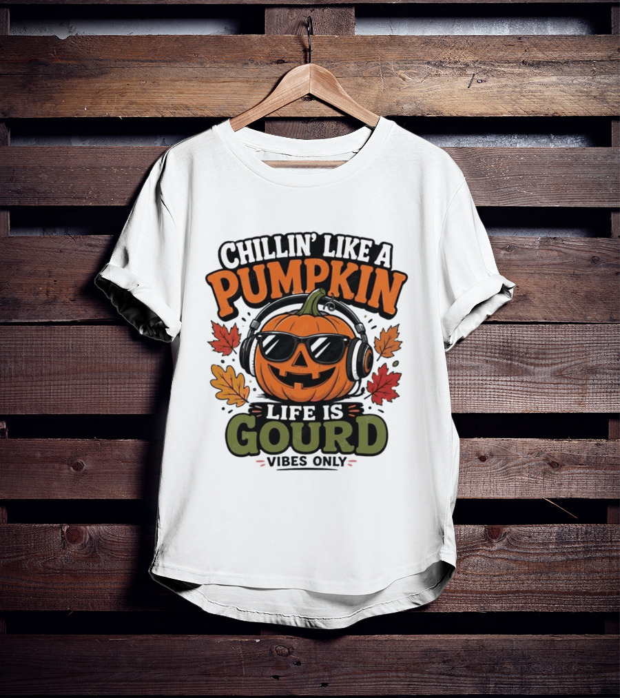 Chillin' Like A Pumpkin Life Is Gourd Vibes Only T-Shirt