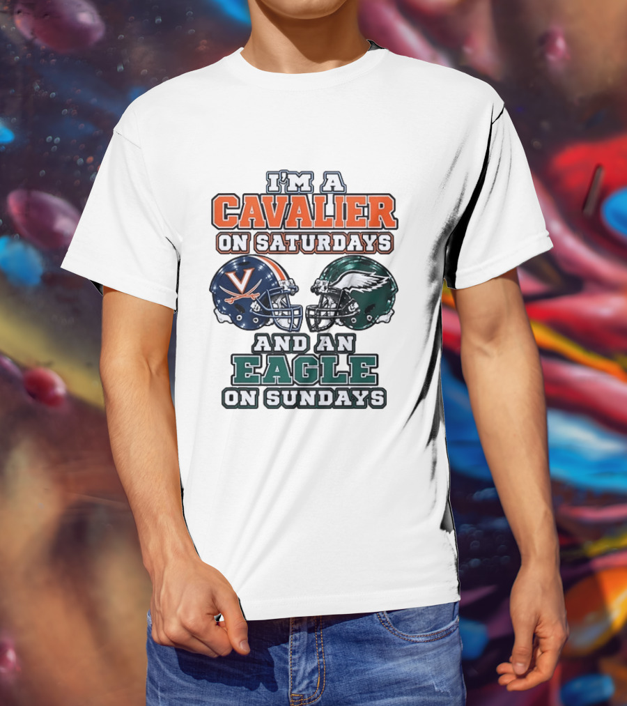 I'm A Cavalier On Saturdays And An Eagle On Sundays Helmet Rivalry T-Shirt
