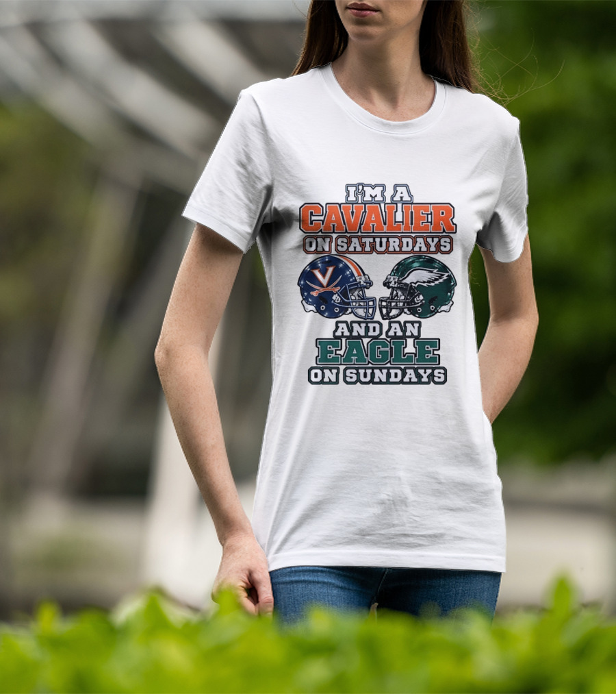 I'm A Cavalier On Saturdays And An Eagle On Sundays Helmet Rivalry T-Shirt