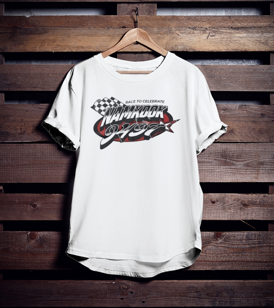 Race To Celebrate Namkook 9497 K Pop BTS Checkered Flag Star T-Shirt