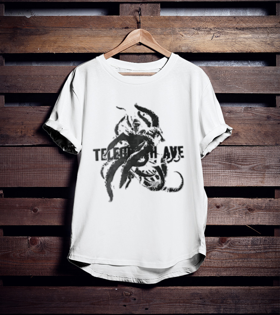 Telegraph Ave Giant Octopus Attacking Sailor Halftone T-Shirt