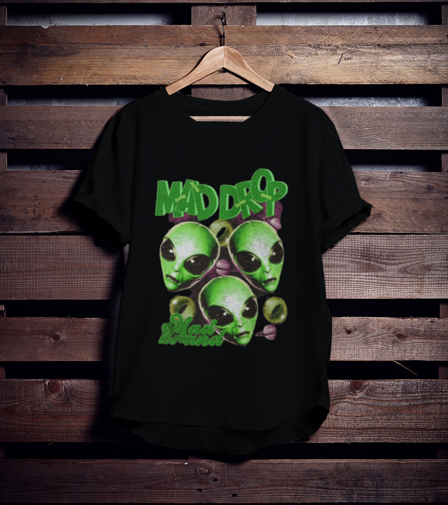 Mad Drop Aliens Space Planets Mad Brand T-Shirt