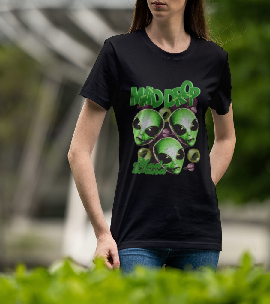 Mad Drop Aliens Space Planets Mad Brand T-Shirt