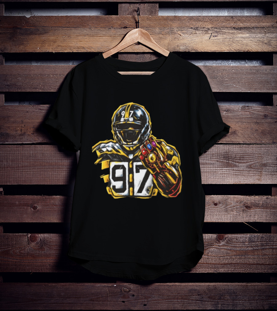 Cameron Heyward 97 Pittsburgh Steelers Infinity Gauntlet Marvel Football T-Shirt
